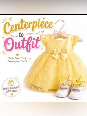 Sweet Sunshine Yellow Centerpiece For Baby Shower, Little Girls Birthday